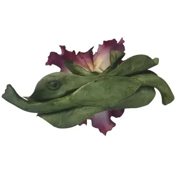 Vintage Capodimonte Floral Daylilies Figurine Centerpiece Fine Porcelain Italy - Picture 14 of 15